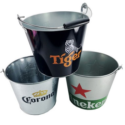 Wood Handle Ice Bucket With Two Opener