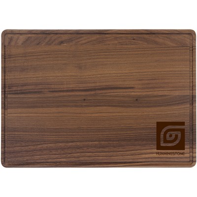 13 3/4" x 9 3/4" Walnut Cutting Board with Drip Ring