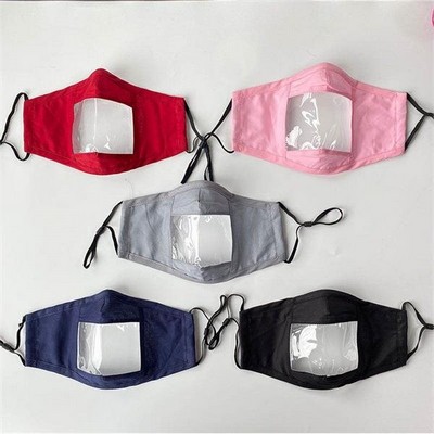 Cotton Face Mask with clear Window