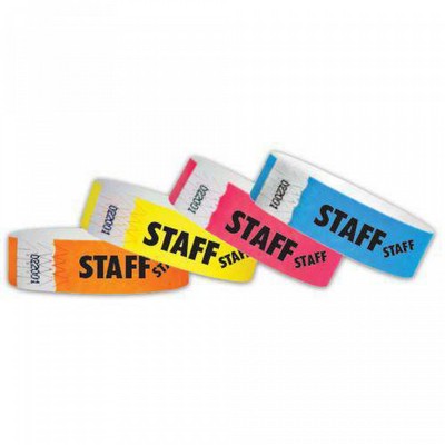 3/4" wide x 10" long - 3/4" Tyvek Staff Wristbands Printed 1/0