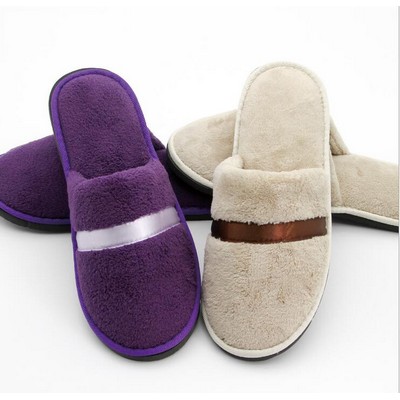 Disposable Coral Fleece Padded Sole Slippers