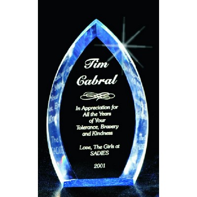 Pointed Top Oval Acrylic Award, 9" H