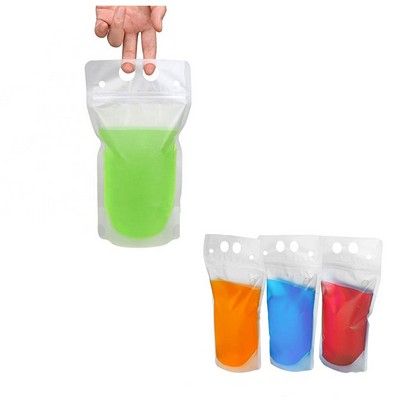 Clear Reclosable Zipper Heavy Duty Drink Pouch