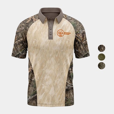 Mossy Oak® Men's 4.4 Oz. Polyester Interlock Raglan Polo Shirt