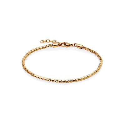 CJ Steelx 3mm Round Snake Chain Anklet - Gold