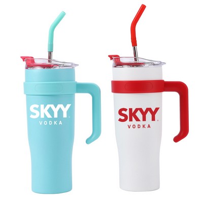 Tumbler With Handle 40 oz Travel Mug Straw Cup