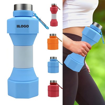 22Oz Dumbbell Folding Collapsible Water Bottle