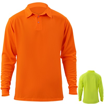 Non-ANSI High Viz Safety Workwear Long Sleeve Polo