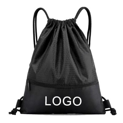 Waterproof Drawstring Backpack w/Zipper