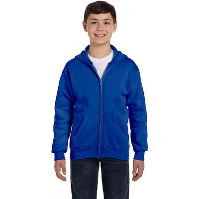 REPREVE® - Youth Recycled Full Zip Hooded Sweatshirt W/ Wrinkle Free