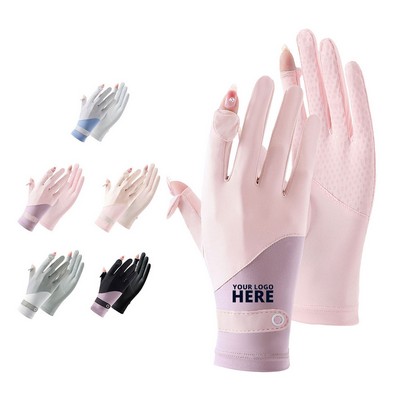 Touchscreen Full Finger Ice silk Gloves