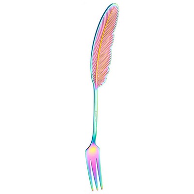 Stainless Steel Feather Shape Salad Fork Dessert Fork