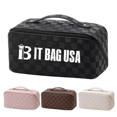 PU Leather Large Capacity Travel Cosmetic Bag for Women