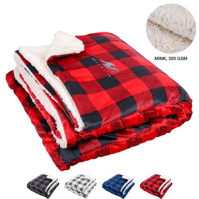 Mink Sherpa Blankets Plaid