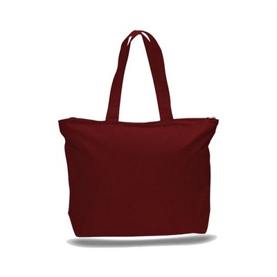 Jumbo Canvas Zipper Tote