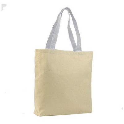 Cotton Canvas Tote with color handles