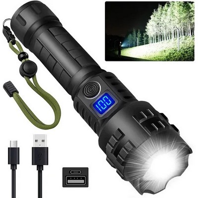 Tactical Flashlight Power Display Portable Long-range Strong Light Flashlight