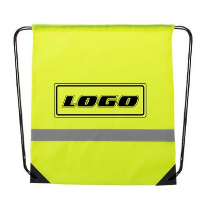 Safety Reflective Drawstring Sport Backpack