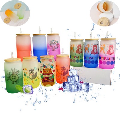 Frosted Glass Sublimation Cups - 16oz Color-Changing Magic