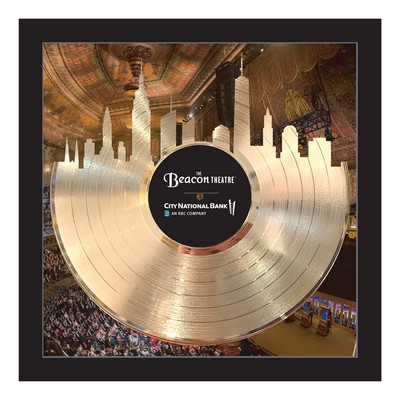 Framed Gold LP Record - City Skyline W/ Custom Background