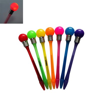 LED Plastic Ballpoint Pen w/Removable Cap