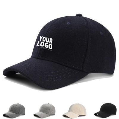 Wool Blend Structured Baseball Cap