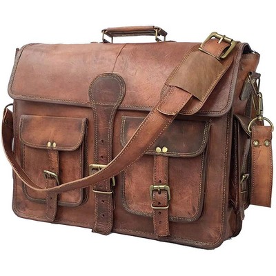 Handmade Leather Travel Office Messenger Bag