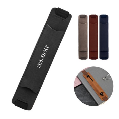 Colorful PU Leather Adjustable Elastic Band Pen Holder