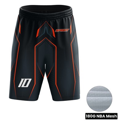 Unisex And Kids' Full Sublimation Basketball Standard Length Shorts - 180g Nba Fabric