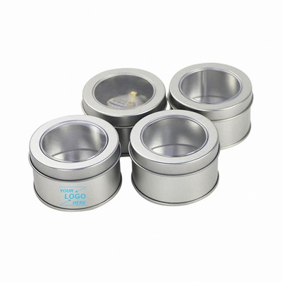 Clear Top Round Tin Can