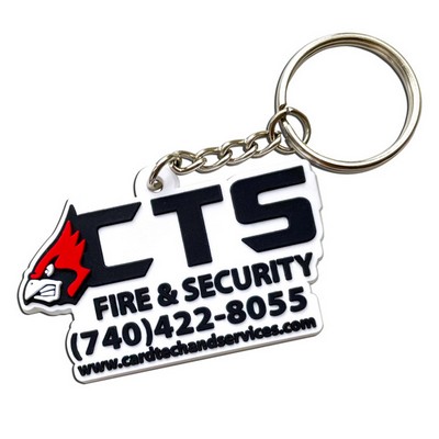 3" Custom 2D PVC Key Tag Chain 1 Sided