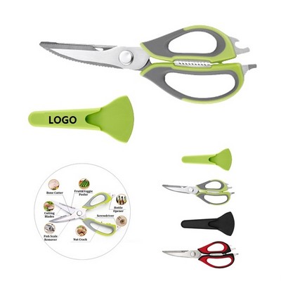 Multi Functional Kitchen Scissors w/Sleeve