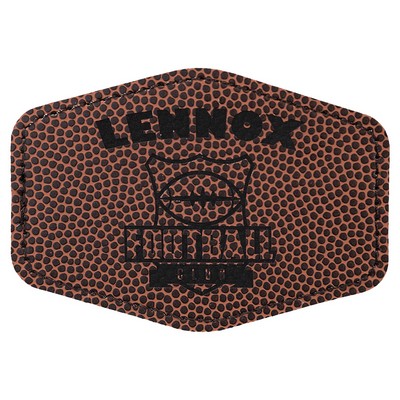 Hex Engraved Football Patch with Adhesive, Faux Leather, 3 1/2" x 2 1/2"