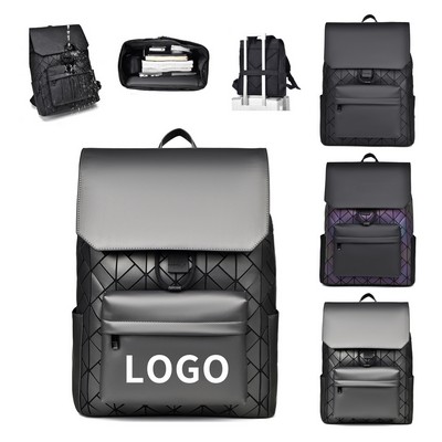 Geometric Design High-Density Nylon Backpack