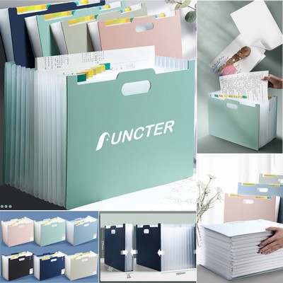 Horizontal 13 Pockets File Folder Letter Size Expanding File Folder Desktop File Organizer Office Fi