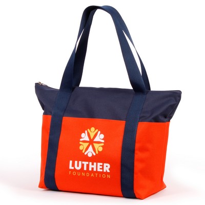 Club Tote Bag with Tri-Divided Pocket Front and Back