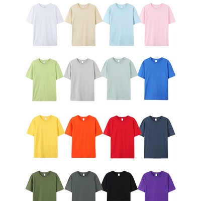 100% Unisex Cotton T-shirt With Round Neck Short Sleeve