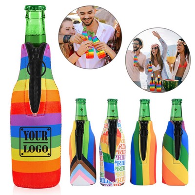 Pride Rainbow Neoprene Beer Bottle Cooler Sleeves