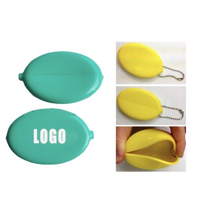 PVC Coin Purse Oval Shape With Keychain