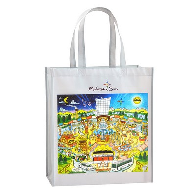 Custom 120g Laminated Non-Woven PP Tote Bag 14"x16"x8"