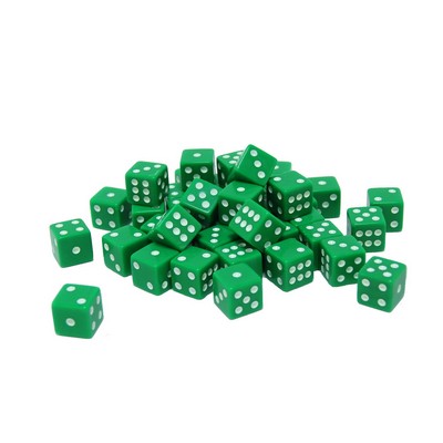 Green Square Cornered Dice - 100 Pack