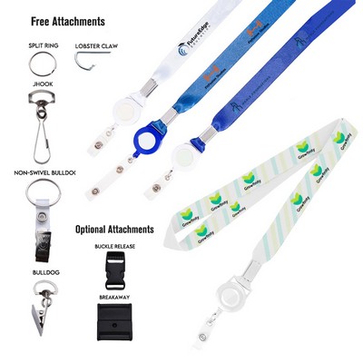 3/4? Dye Sublimated Lanyard Badge Reel Combo