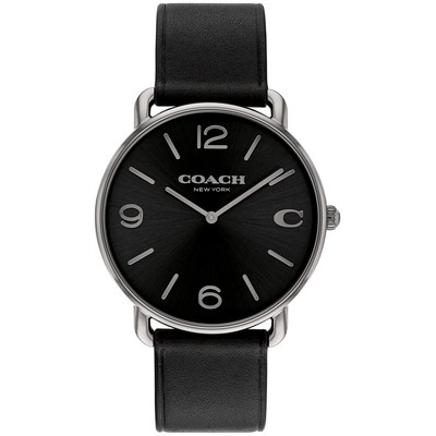 Coach® Gentleman's Elliot Black Watch w/Gray Ip Case