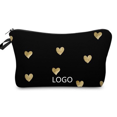 Heart Printed Makeup Bag