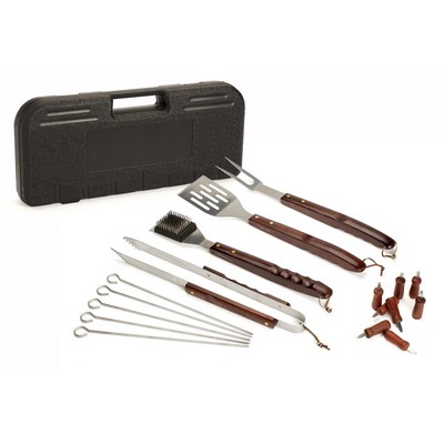 Cuisinart 18 Piece Wood Handle Grill Utensil Set