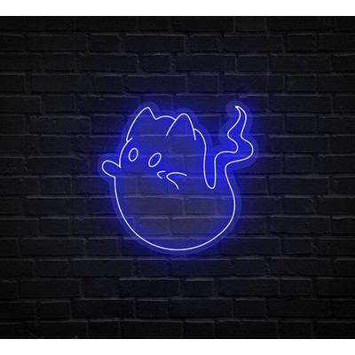 Ghost Cat Neon Sign