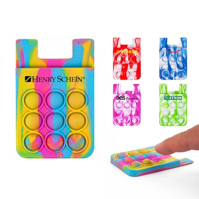 Colorful Fiddle Popper Silicone Phone Wallet