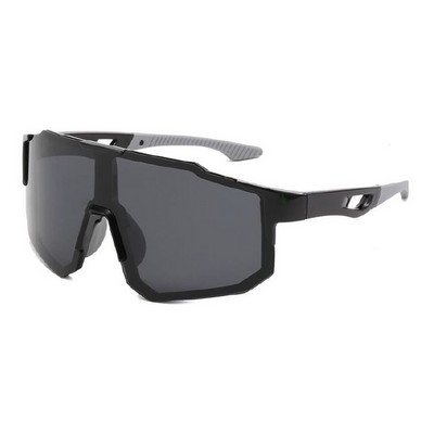 Goggle Sunglasses - Smoke Lenses - Black Frames