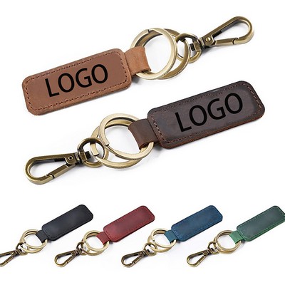 Genuine Leather Car Keychain