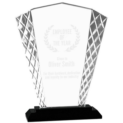 Medium Fan Accent Glass Award